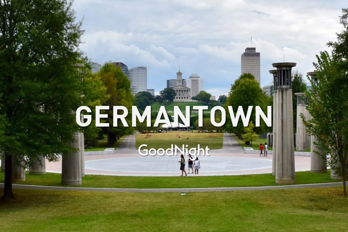 A spacious green park set against a modern skyline, with a tree-lined pathway and people walking. The park feels tranquil and inviting, ideal for strolls, dog walks, and outdoor relaxation.